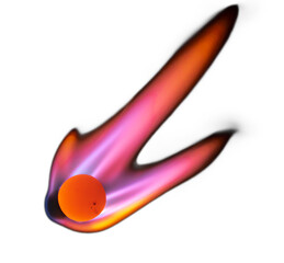 a burning meteorite with a tail of flames.