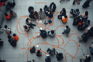 Engaging audience in complex numerical debt flows during a gathering in a public space