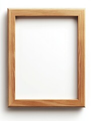 A Light Brown Wooden Picture Frame Is Isolated On White