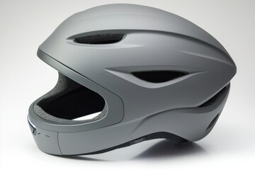 Fototapeta premium Urban commuter helmet in matte gray designed for safety and style during daily rides in the city