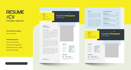 Obraz premium Minimalist CV Resume Design Template