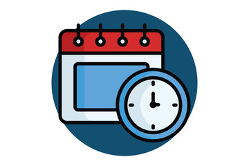 Schedule icon. colored outline icon style. icon related to time and date. time elements vector illustration