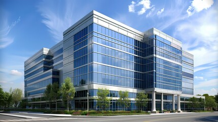 A high-rise office building representing corporate architecture. stock photo --ar 16:9 --style raw --v 6 Job ID: 79e63c95-44b8-48ab-9e74-c727b7d09817