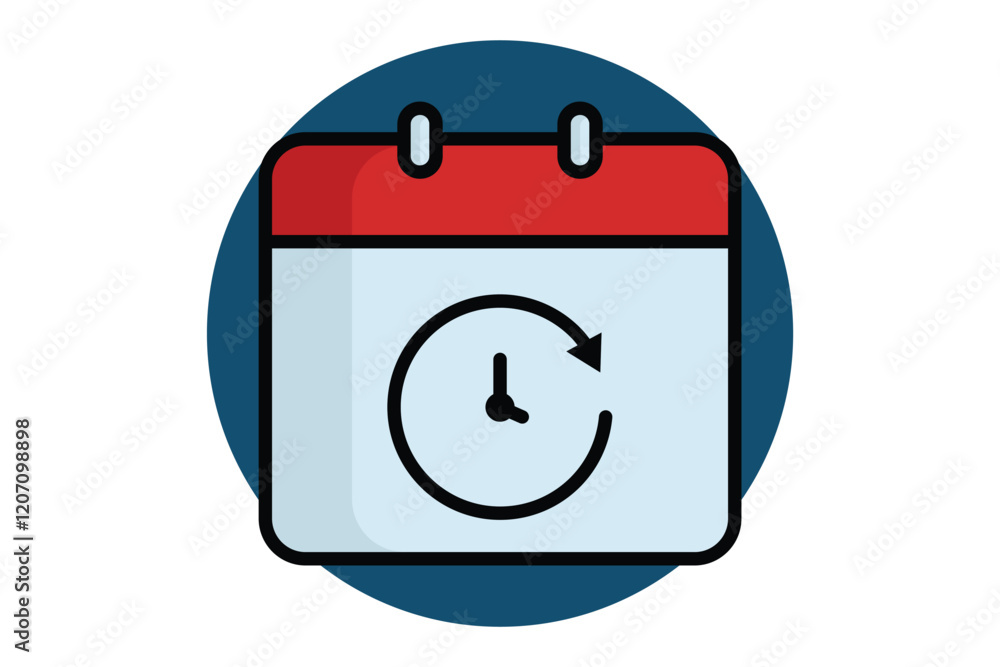 Aufkleber deadline icon. colored outline icon style. calendar with arrow. icon related to time and date. time 