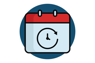 Deadline icon. colored outline icon style. calendar with arrow. icon related to time and date. time elements vector illustration