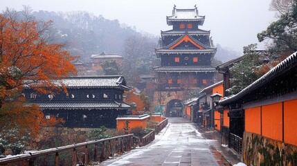 Snowy Japanese Castle Town: Winter Wonderland in Matsue