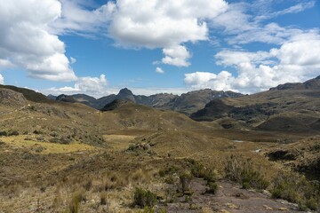 Scenic view of Cajas National Park with rolling hills.