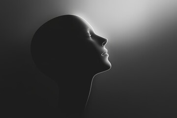 Silhouette of a Faceless Figure in Dark Ethereal Light