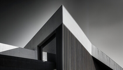 Fototapeta premium Minimalist Architectural Forms in Monochrome- – Capture the elegance of geometric shapes