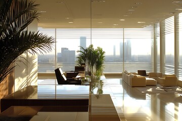 Obraz premium Modern Executive Office with City View