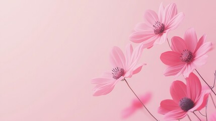Obraz premium Delicate Pink Flowers on a Soft Background