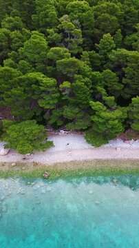 Aerial Landscape Adriatic Sea Coast View from Above. Natural Landscape. Croatia
