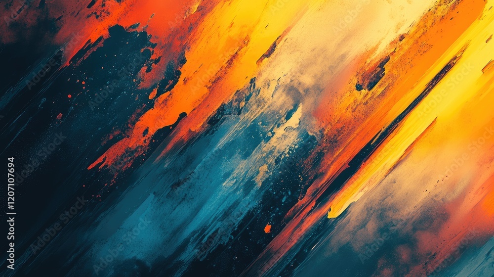 Poster an abstract background with bold, contrasting colors and sharp angles, creating a striking and impac