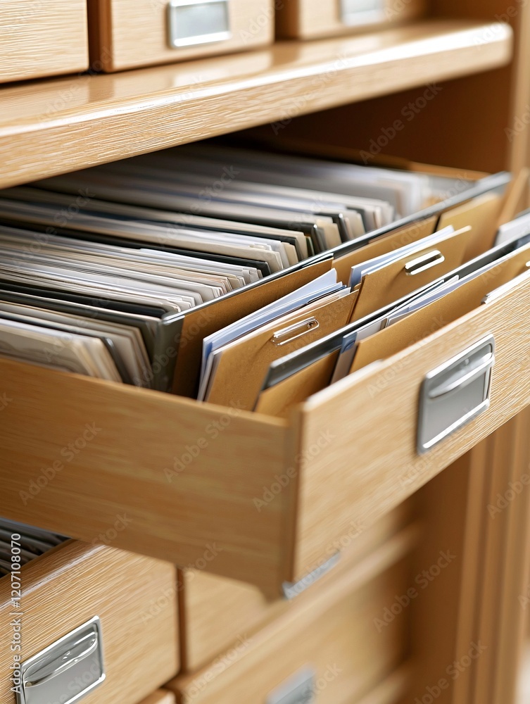 Poster an organized filing cabinet with labeled folders representing systematic data documentation