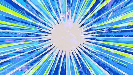 ブルー系の集中線、効果線