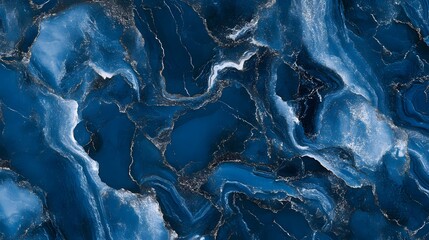 Obraz premium Abstract Blue Marble Texture with Gold Veins