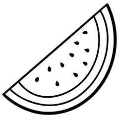 Minimal Melon Slice Line Art Vector