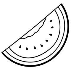 Minimal Melon Slice Line Art Vector
