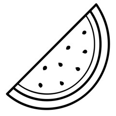 Minimal Melon Slice Line Art Vector