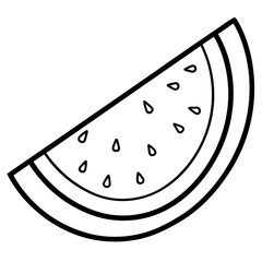 Minimal Melon Slice Line Art Vector