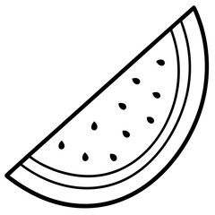 Minimal Melon Slice Line Art Vector