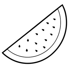 Minimal Melon Slice Line Art Vector