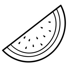 Minimal Melon Slice Line Art Vector