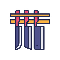 knife icon. vector filled color icon for your website, mobile, presentation, and logo design.