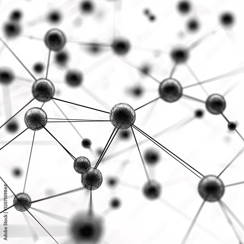 Poster a minimalist representation of interconnected data systems with nodes and pathways