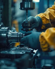 Background of construction worker with handyman work wearing safety uniform Generate AI