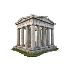 Fototapeta premium Ancient Greek Temple, Architectural Ruins, Peristyle Temple, 3D Render