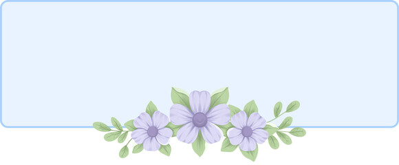 Floral Decorative Graphic with Purple Flowers