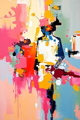 Verticle abstract oil art background