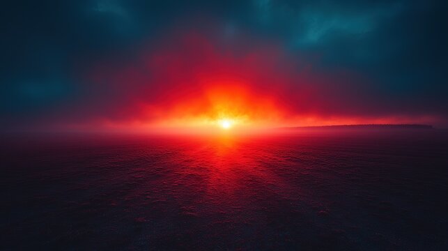 dawn, mist and fog, groomy atmosphere nature landscape