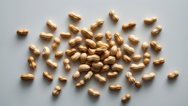 overhead background shot of hot boiled peanuts