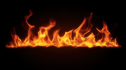 Fiery Flames Against a Dark Background