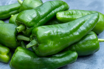 Padron green Spanish pepper or Herbón pepper landrace variety of pepper Capsicum annuum from  municipality of Padron in northwestern Spain