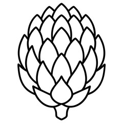 Minimalist Artichoke Outline Design