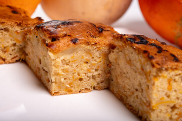 Homemade fresh baked cake from Hokkaido squash pumpkin with apples