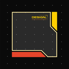 Futuristic element with retro color vector illustration. Vintage frame decoration.