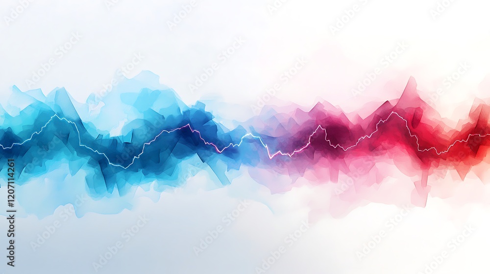 Poster abstract representation of thunder as sound waves radiating from lightning bolts