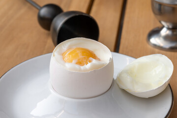 Soft boiled chicken egg