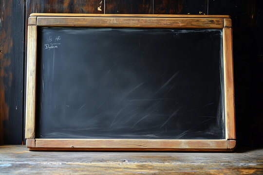 Blank blackboard with chalk on blackboard classroom blank