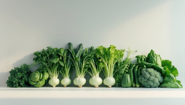 Fresh green vegetable background with copy space.