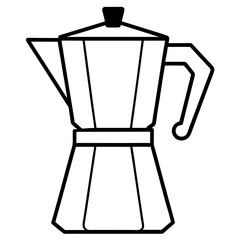 Minimalist Coffee Pot Line Art