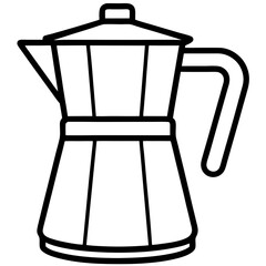 Minimalist Coffee Pot Line Art