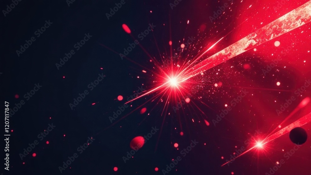 Aufkleber red laser beams creating a spectacular light show with bokeh effect