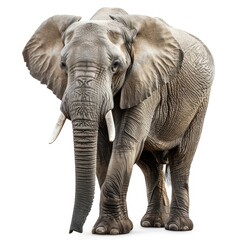 Fototapeta premium Elephant standing majestically with detailed skin texture and large ears.