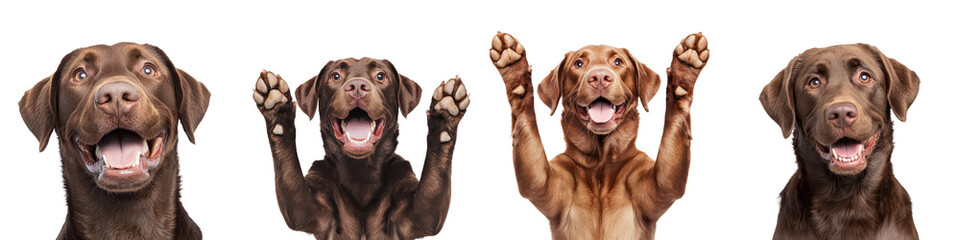 Dogs Raising Paws in Playful High Five Gesture Capturing the Joyful and Friendly Nature of Canine Companions in a Studio Setting