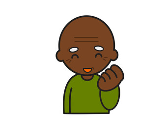 ガッツポーズの黒人のおじいさん